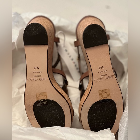 NEW JIMMY CHOO Shoes NERISSA 100 Leather Wedges | Brand New | Size 9,5 EU 39,5 - Picture 2 of 5
